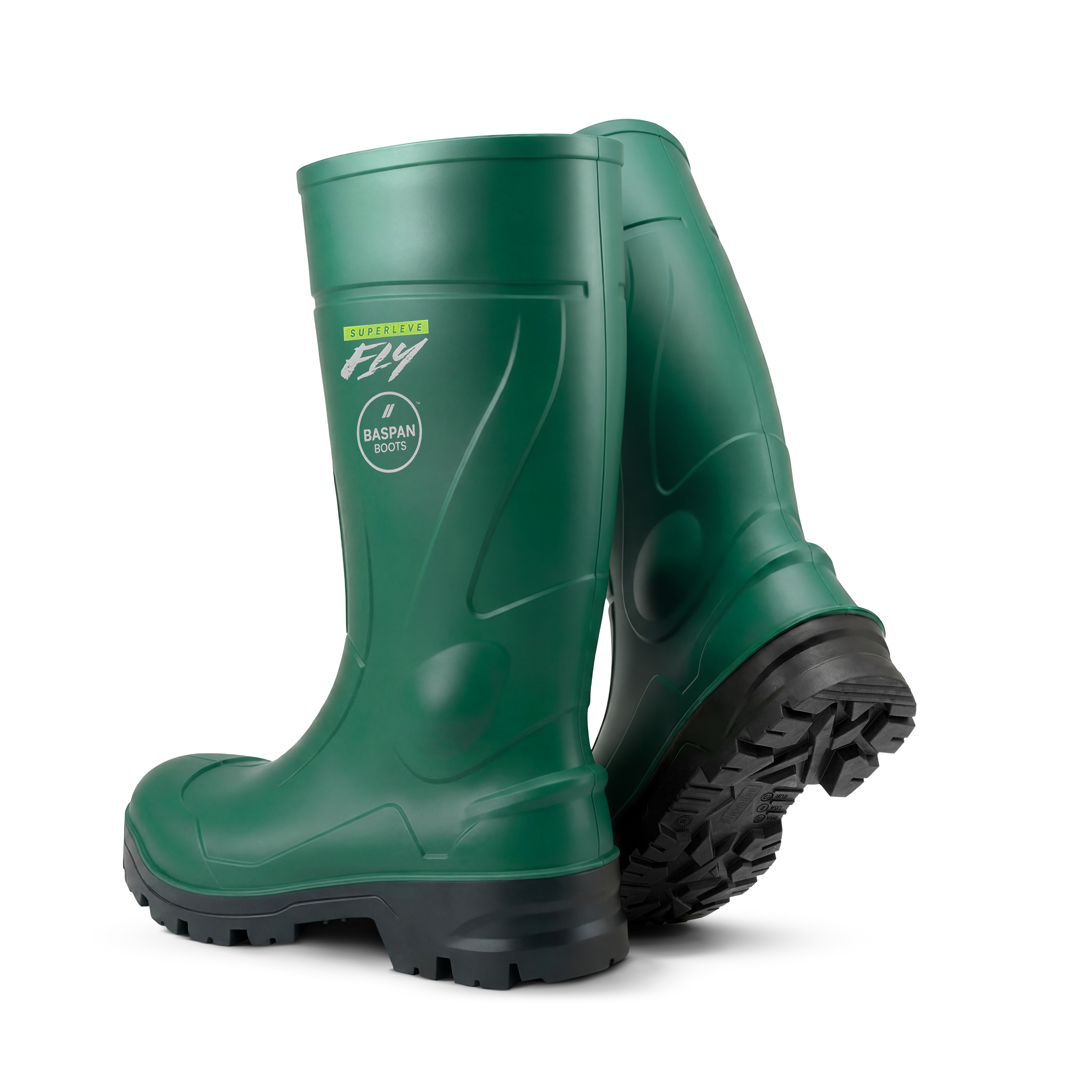 Bota verde — ângulo costas