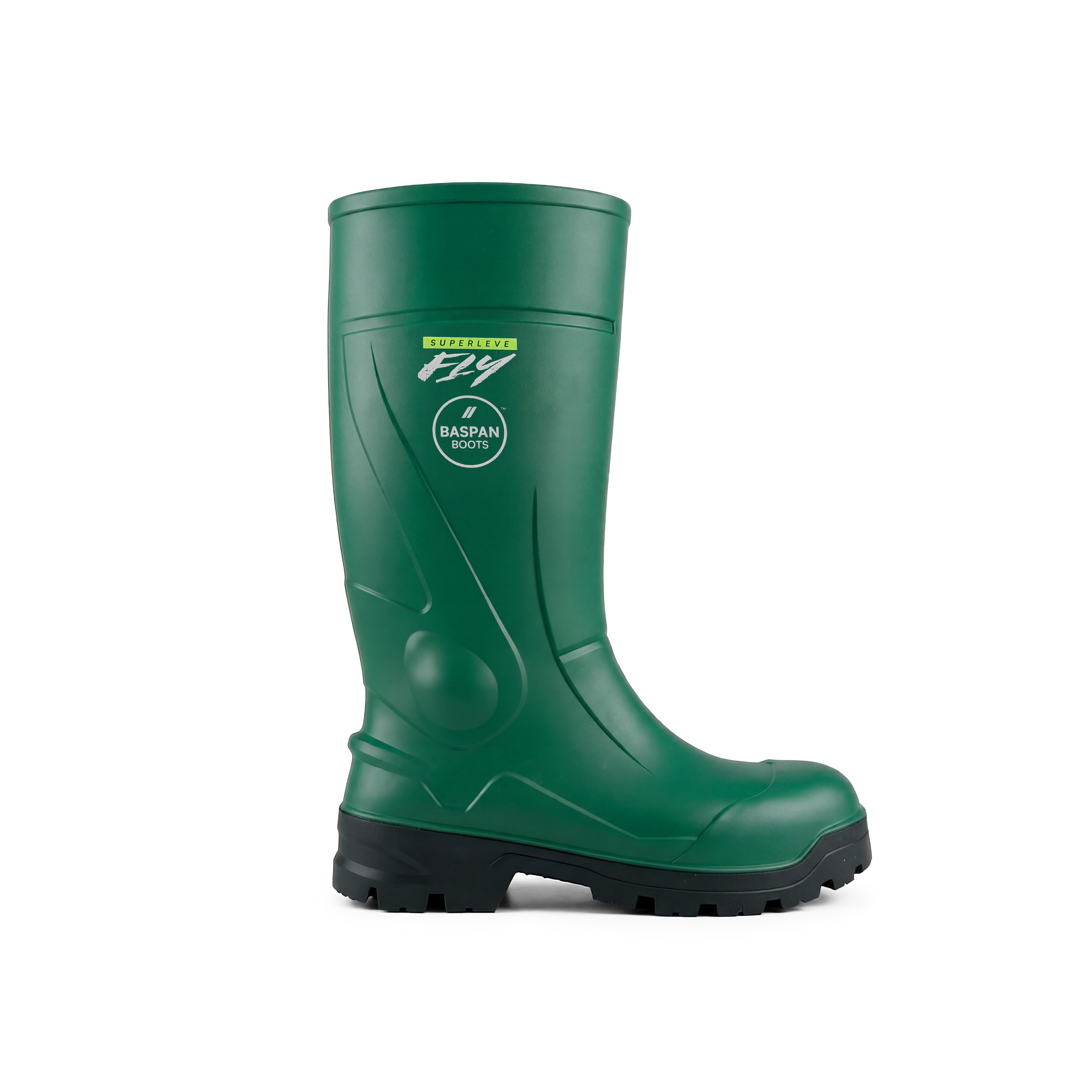 Bota verde — ângulo lateral