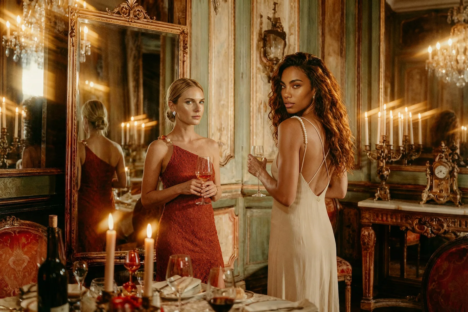 Imagem conceito de campanha digital de moda com direção visual natalina — LookOS